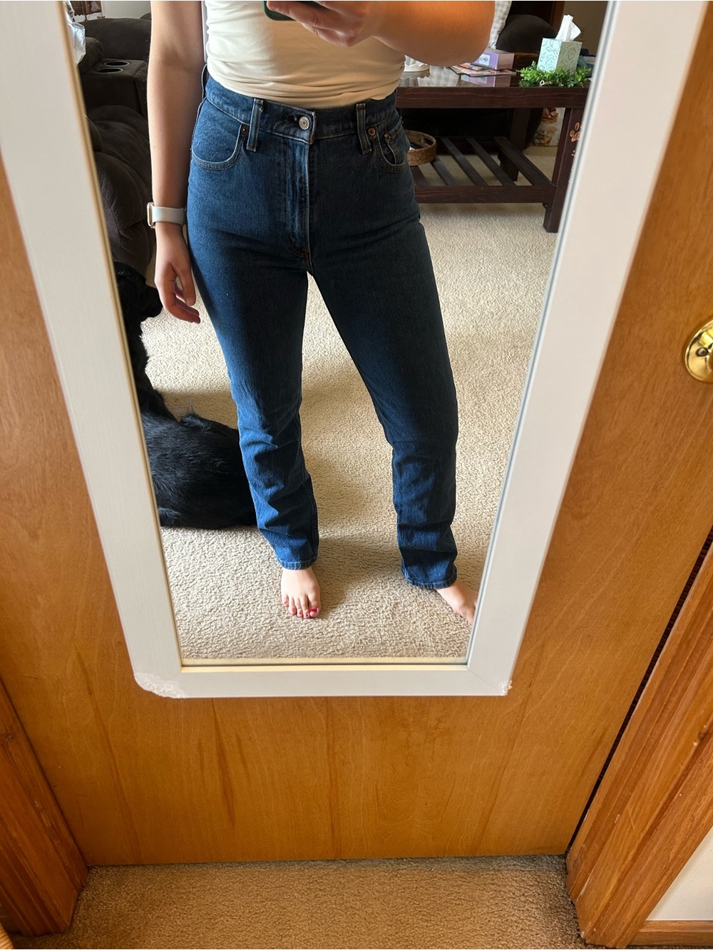 Abercrombie & Fitch Women's 90s Straight Ultra High Rise - Dark Wash